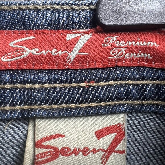 Seven7 Jeans Women 32 Blue Cropped Medium Wash Mid Rise Denim Cotton Casual - Picture 5 of 16